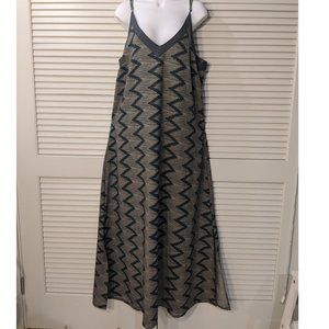 Flare maxi dress, unique geometric pattern